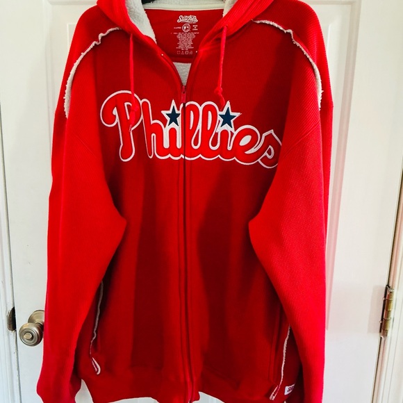Stitches Philadelphia Phillies Fleece Lined Thermal Zip Up Hoodie Men X-Large - Picture 6 of 15